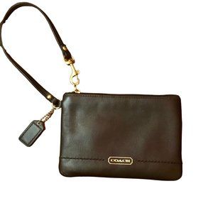 Authentic Coach Brown Wristlet Purse